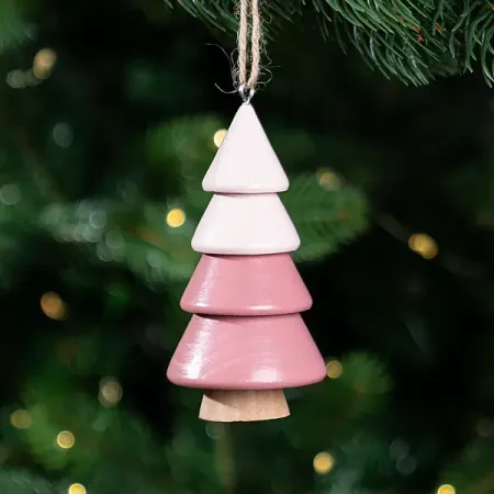 Украшение декоративное подвесное KREAFORTA Елка 10 см розовый