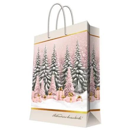 Подарочный пакет Ели 48x41x19 см гс пакет воронеж 18 23 8 бумага