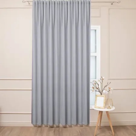 Штора на ленте со скрытыми петлями Калифорния 200x280 см цвет серый