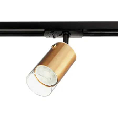 Трековый светильник спот Wolta WTL-GU10/07G под лампу GU10 однофазный цвет золотой трековый светильник спот feron al142 под лампу gu10 однофазный