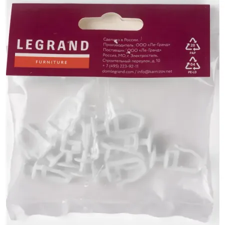 Крючок-гвоздик для карниза Domlegrand Кантри 2.8 см цвет прозрачный 10 шт.