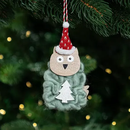 Украшение декоративное подвесное KREAFORTA Сова 13 см зеленый