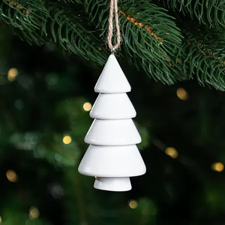 Украшение декоративное подвесное KREAFORTA Елка 10 см белый