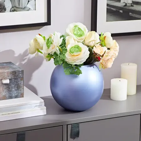 Ваза Круглая стекло цвет синий 19.5 см