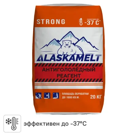 Противогололедные реагенты Alaskamelt Strong комбинированные 20 кг кофейный напиток maccoffee strong 3 в 1 18 г