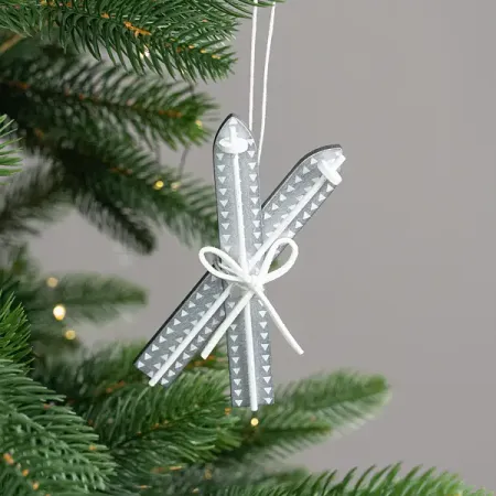 Украшение декоративное подвесное KREAFORTA Лыжи 12 см синий