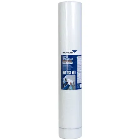 Сетка стеклотканевая фасадная 4x4 мм MONLID 160 г/м² 1x30 м сетка стеклотканевая luxtape малярная 1х20м 2х2мм тов 009488