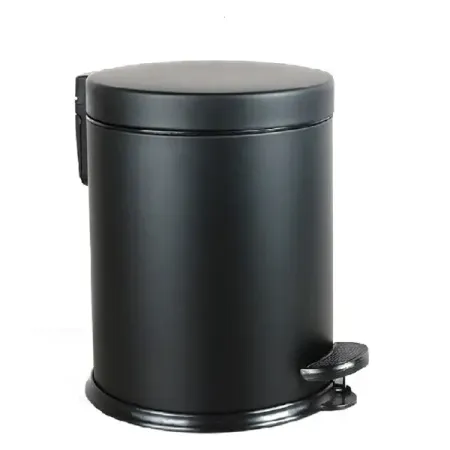 Контейнер для мусора для ванной 12 л металл цвет черный