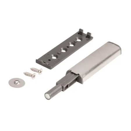 Толкатель мебельный магнитный 80x8 мм металл цвет никель