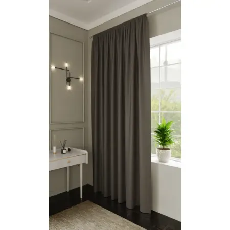 Штора на ленте Dora 200x280 см цвет коричневый кремовые шторы из полиэстера jessans для гостиной