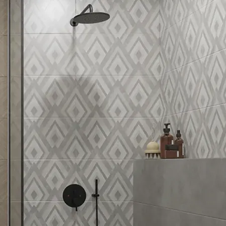 Плитка настенная Azori Cemento Geometria 31.5x63 см 1.79 м² матовая цвет серый