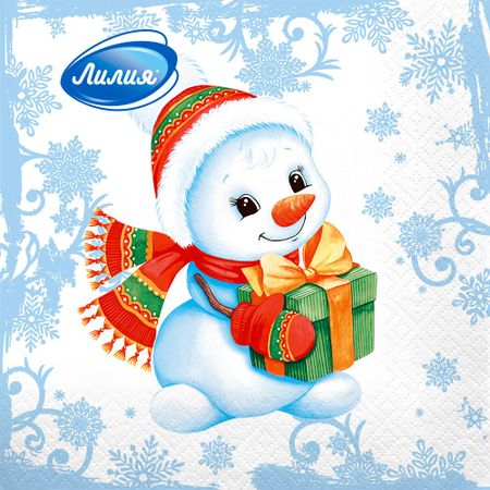 Салфетки Лилия зимнее утро 33х33 см 2сл 20л