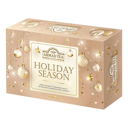 Чай Ahmad Tea ассорти праздничный сезон, 60 пакетиков чайное ассорти ahmad tea wishes 4 вкуса 20 пакетиков 1 шт в ассортименте