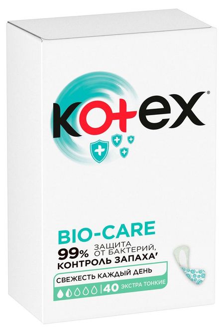 Прокладки ежедневные Kotex Bio-Care Экстра тонкие, 40 шт