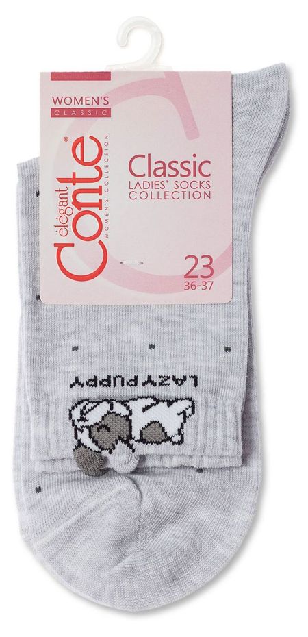 Носки женские Conte Elegant с рисунком светло-серые, р.23