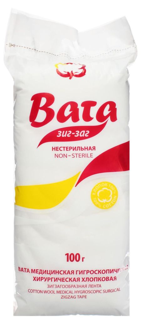 Вата хирургическая нестерильная Cotto Зиг-Заг, 100 г ы из фетра в пакете с хедером лягушки 11 21136 9