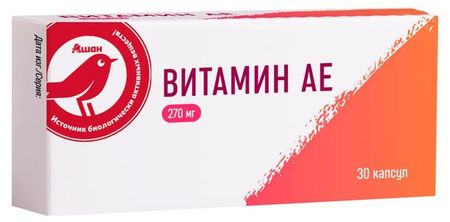 Витамин АЕ АШАН Красная птица 270 мг, 30 капсул