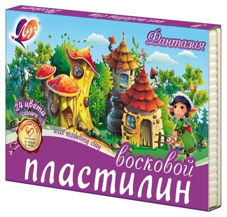 Пластилин восковой Луч Фантазия, 24 цвета
