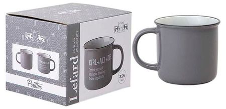Кружка Lefard Positive Ctrl+Alt+Del серая, 355 мл