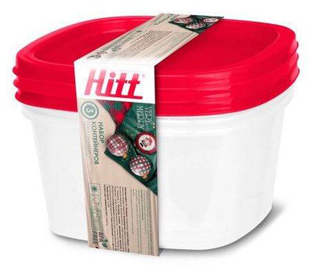 Набор контейнеров Hitt Вокруг света 1,55 л, 3 шт