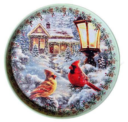 Поднос сервировочный Вокруг света жестяной Пернатые друзья, d 33 см