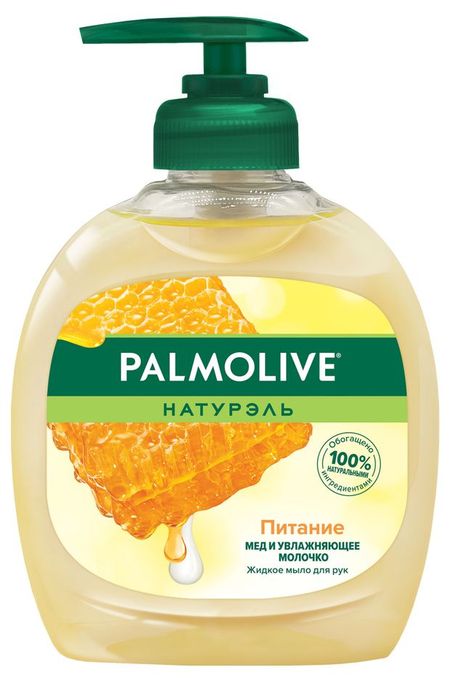 Жидкое мыло Palmolive Натурэль Питание Мед и увлажняющее молочко, 300 мл
