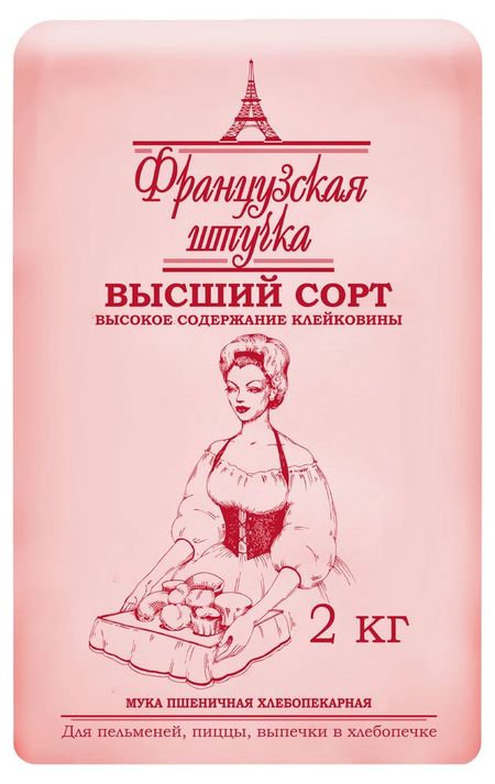 Мука пшеничная Французская штучка высший сорт, 2 кг