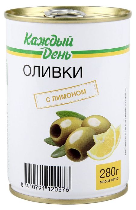 Оливки Каждый день с лимоном Испания, 280 г