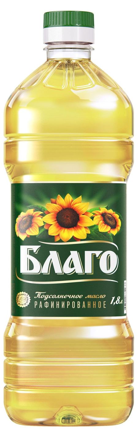 Масло подсолнечное Благо рафинированное дезодорированное вымороженное, 1,8 л