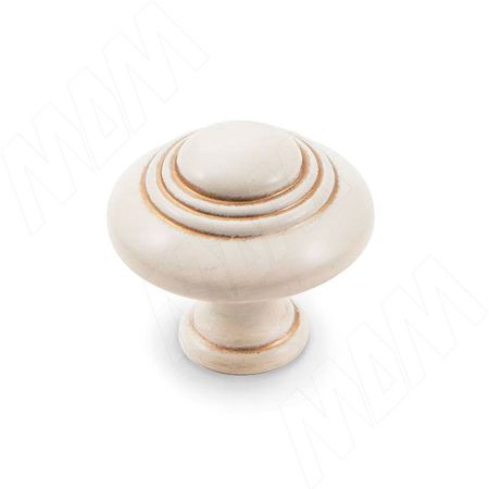 Ручка-кнопка D30мм cлоновая кость/золото винтаж (WPO.2031.030.00V5)