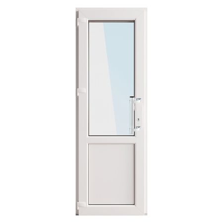 Металлопластиковая дверь VEKA 2050х900 мм алюминиевый порог белая левая стеклопакет