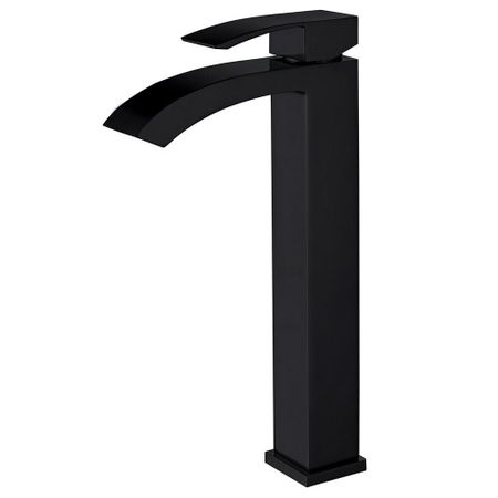 Смеситель для раковины высокий Abber Wasserfall черный однорычажный (AF8611B)