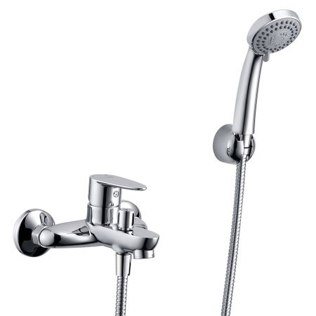 Смеситель для ванны WasserKraft Leine хром однорычажный с коротким изливом с лейкой (3501)