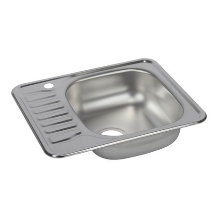 Мойка для кухни Ukinox Nord 58х48х16 см врезная левая с крылом сталь (Nr 580х480 (0,6) R, G) мойка накладная ukinox стандарт eco4 левая 800х600х145мм