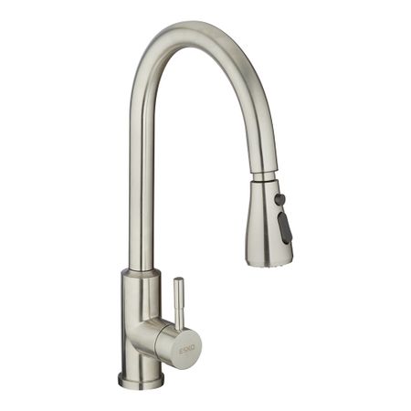 Смеситель для кухни Esko Kitchen сатин с высоким изливом с вытяжной лейкой однорычажный (TSS 519)