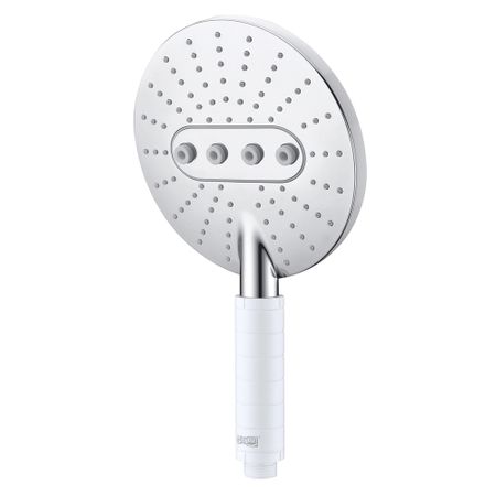 Лейка для душа WasserKraft d160 мм 3 режима без шланга пластик белая/хром (A059)