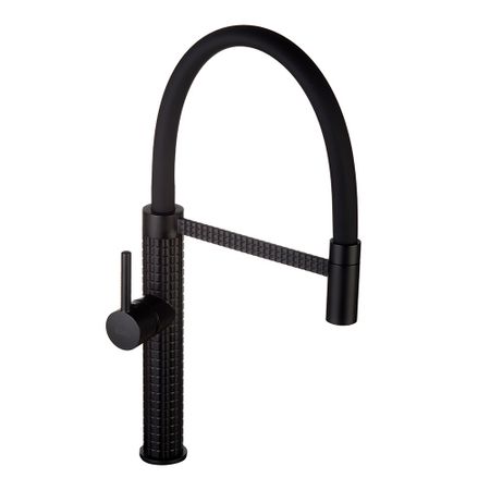 Смеситель для кухни Esko K15B черный с гибким изливом однорычажный (K51B)