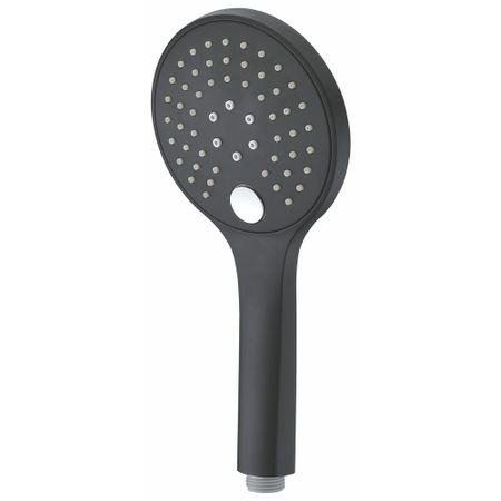 Лейка для душа WasserKraft d120 мм 3 режима без шланга пластик черная (A078)