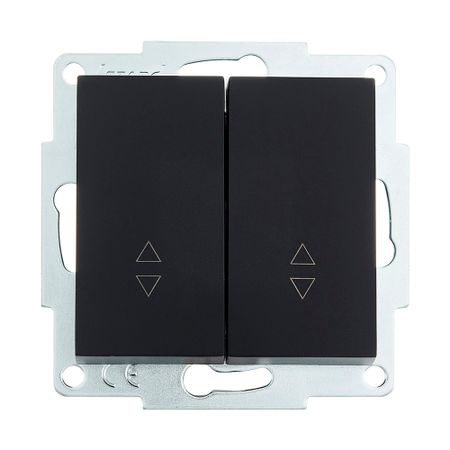 Выключатель Lezard Vesna двухклавишный встраиваемый черный бархат проходной (742-4288-106)