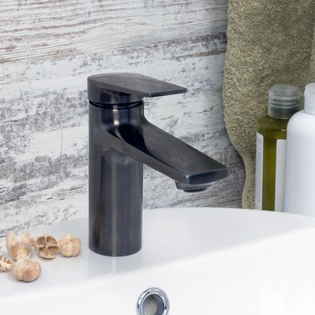 Смеситель для раковины WasserKraft Wiese однорычажный графит (8403) пластиковый аэратор для смесителя 720°