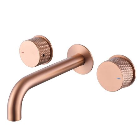 Смеситель для раковины встраиваемый Abber Wasser Kreis розовое золото двухвентильный (AF81122MRG)
