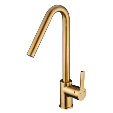 Смеситель для кухни Swedbe Select золото с высоким изливом однорычажный (2742GO)