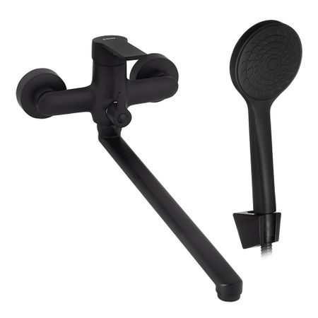 Смеситель для ванны Esko Singapore черный однорычажный с длинным изливом с лейкой (SB 31) ручка маркер с длинным наконечником 20 мм 10 5 шт