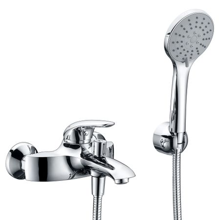 Смеситель для ванны WasserKraft Rossel хром однорычажный с коротким изливом с лейкой (2801) поколение бесконечности