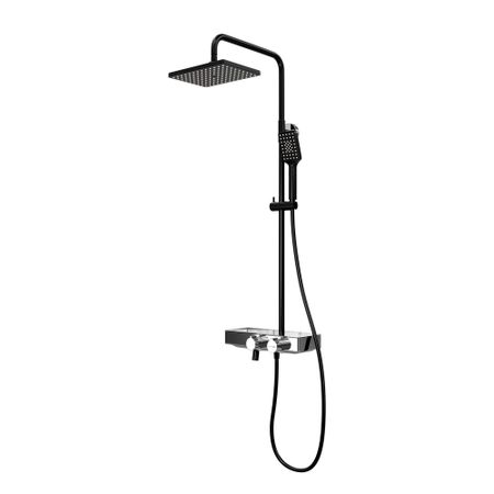 Душевая система WasserKraft с верхним душем с лейкой с термостатом черная (A11401)