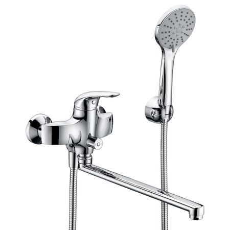 Смеситель для ванны WasserKraft Rossel хром однорычажный с длинным изливом с лейкой (2802L) поколение бесконечности