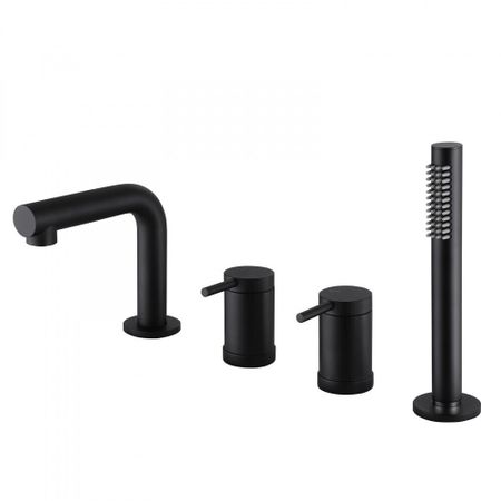 Смеситель на борт ванны Abber Emotion черный однорычажный с лейкой (AF8813B)