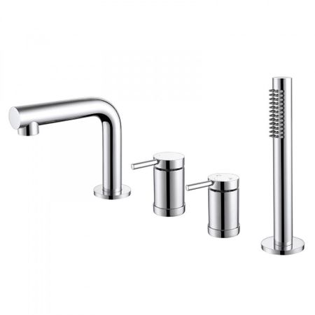 Смеситель на борт ванны Abber Emotion хром однорычажный с лейкой (AF8813)