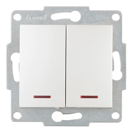 Выключатель Lezard Karina двухклавишный встраиваемый жемчужно-белый с подсветкой (707-3088-112) юрий велийкович джикович организация и управление в строительстве учебное пособие