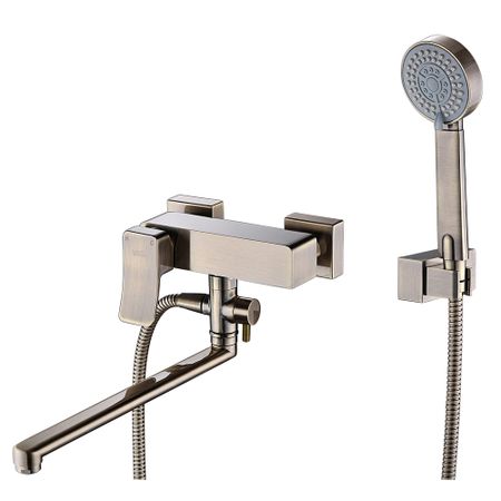 Смеситель для ванны WasserKraft Exter бронза однорычажный с длинным изливом с лейкой (1602L)